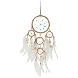 Dream Catcher Natural with turquoise beads